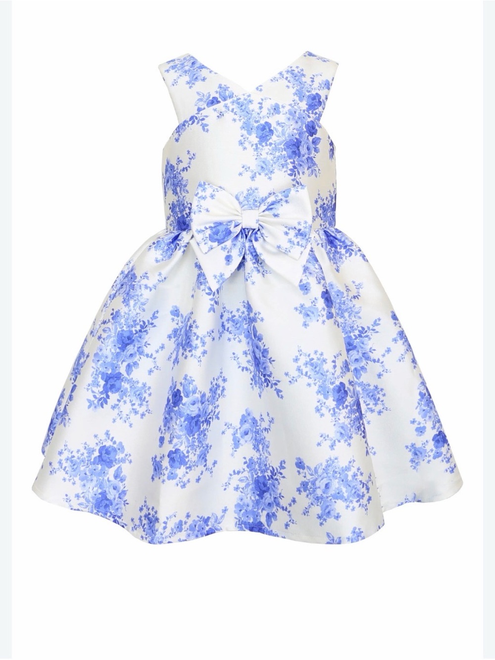 Kids Floral Dress in White & Blue Like New